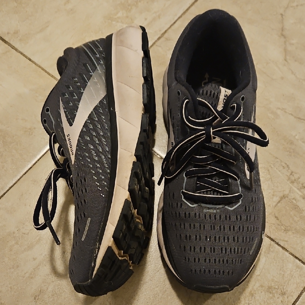Brooks Ghost Black and White Running Shoes